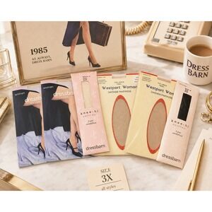 Vintage 1980s Dress Barn 4 Hosiery, Day Sheer, 6 Total Knee Highs Bundle 3x